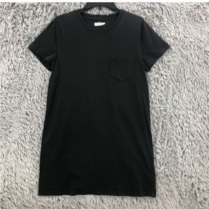Madewell Womens Large Black Tshirt Dress Black Pocket